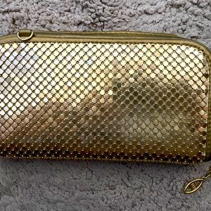 Gold metal clutch wallet